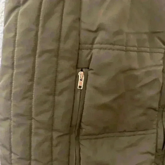 PPLA Olive Green Sherpa-Lined Puffer Vest FUN Hood Size X-Small Cozy and Warm XS - Picture 5 of 7